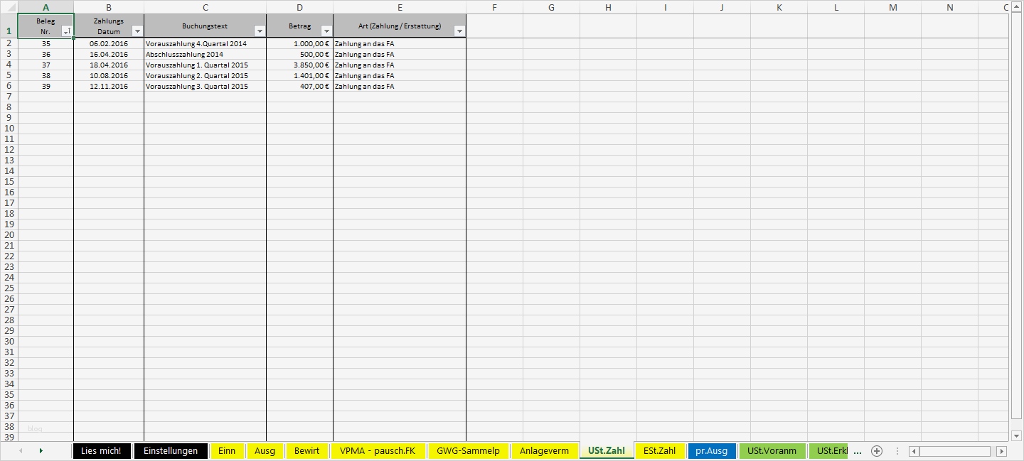 Steuererklärung 2016 Vorlage Luxus Excel Vorlage EÜr 2016 Pierre Tunger