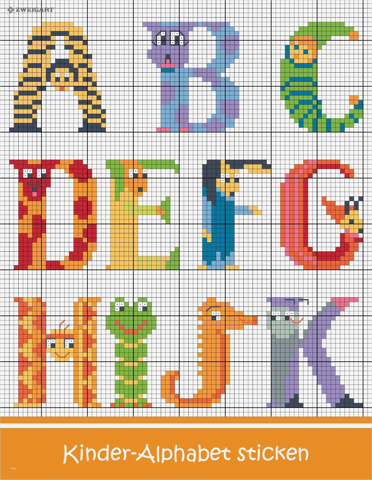 Stickbilder Kreuzstich Vorlagen Best Of Kinder Alphabet Sticken Entdecke Zahlreiche Kostenlose