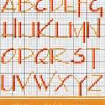 Sticken Vorlagen Kreuzstich Erstaunlich Modernes Alphabet In Rot orange Sticken Sticken