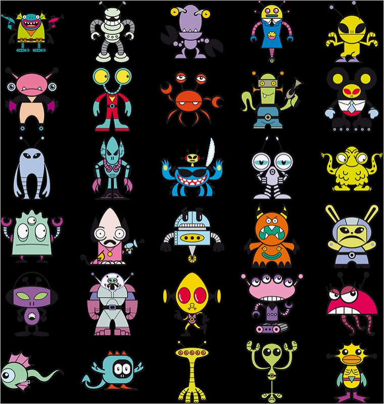 Sticker Vorlagen Cool Fun Sticker Aliens