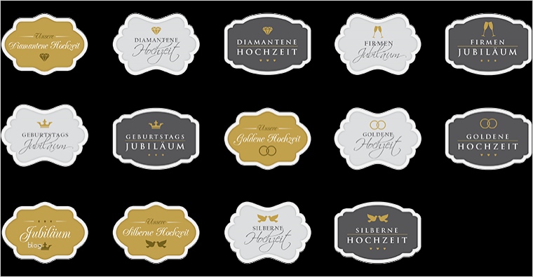 Sticker Vorlagen Wunderbar Fun Sticker Goldene Hochzeit & Jubiläum