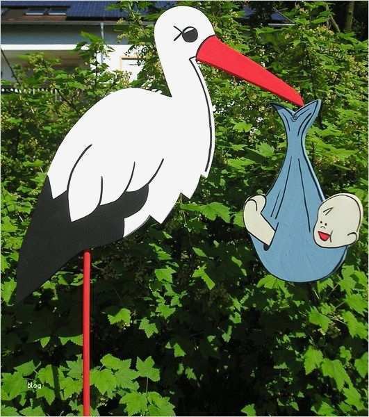 Storch Vorlage Neu 80 Cm Gesamtgröße " Storch Adebar " Mit Blauem Babybündel