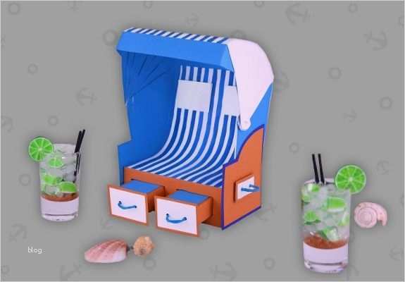 Strandkorb Basteln Vorlage Erstaunlich Strandkorb Aus Papier Deko Deko by Heike63