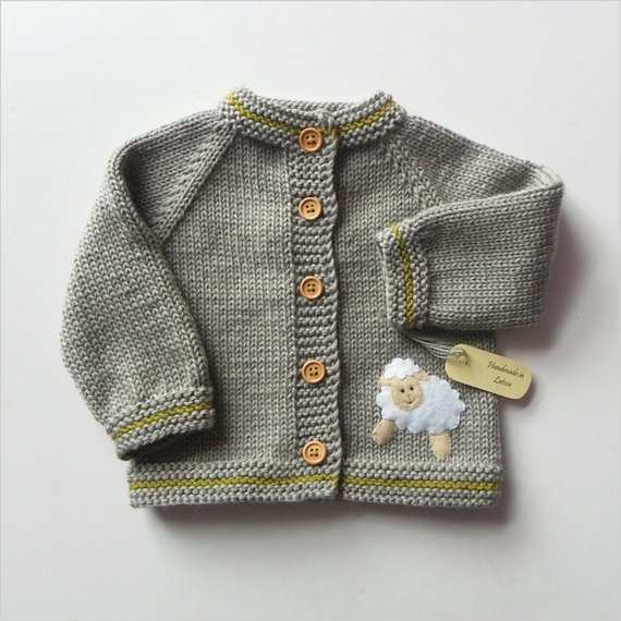 Strickanleitung Für Babysachen Vorlagen Inspiration Stricken Kinder Jacke Mit Weißen Schafe Grau Baby Merino