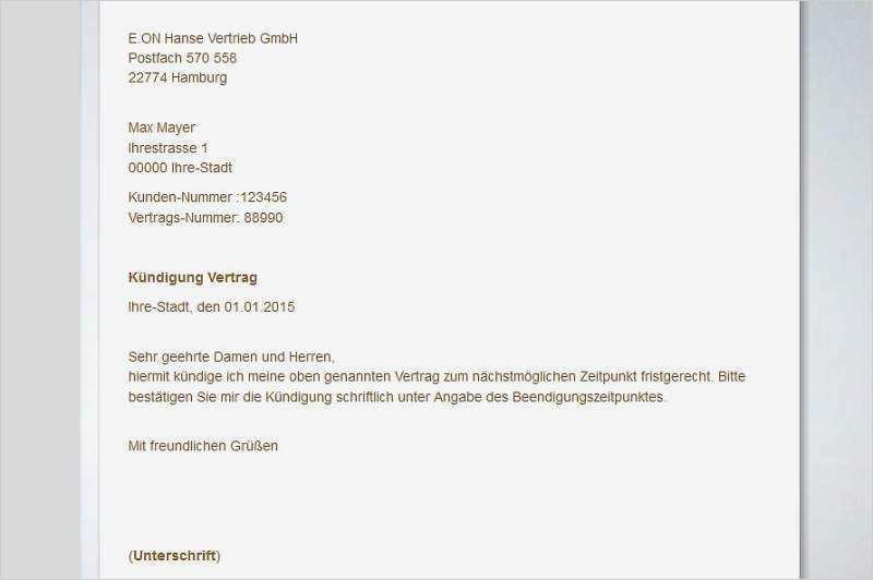 Stromvertrag Kündigen Vorlage Erstaunlich Kündigungsschreiben Vorlage Download