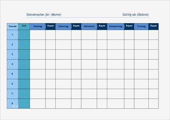Stundenplan Vorlage Angenehm Stundenplan Für Schüler Vorlage Schule