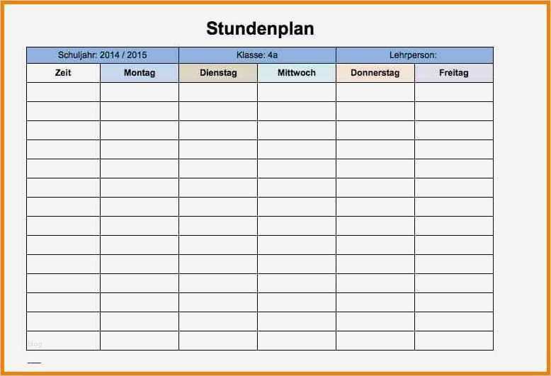 Stundenplan Vorlage Excel Wunderbar 9 Stundenplan Excel