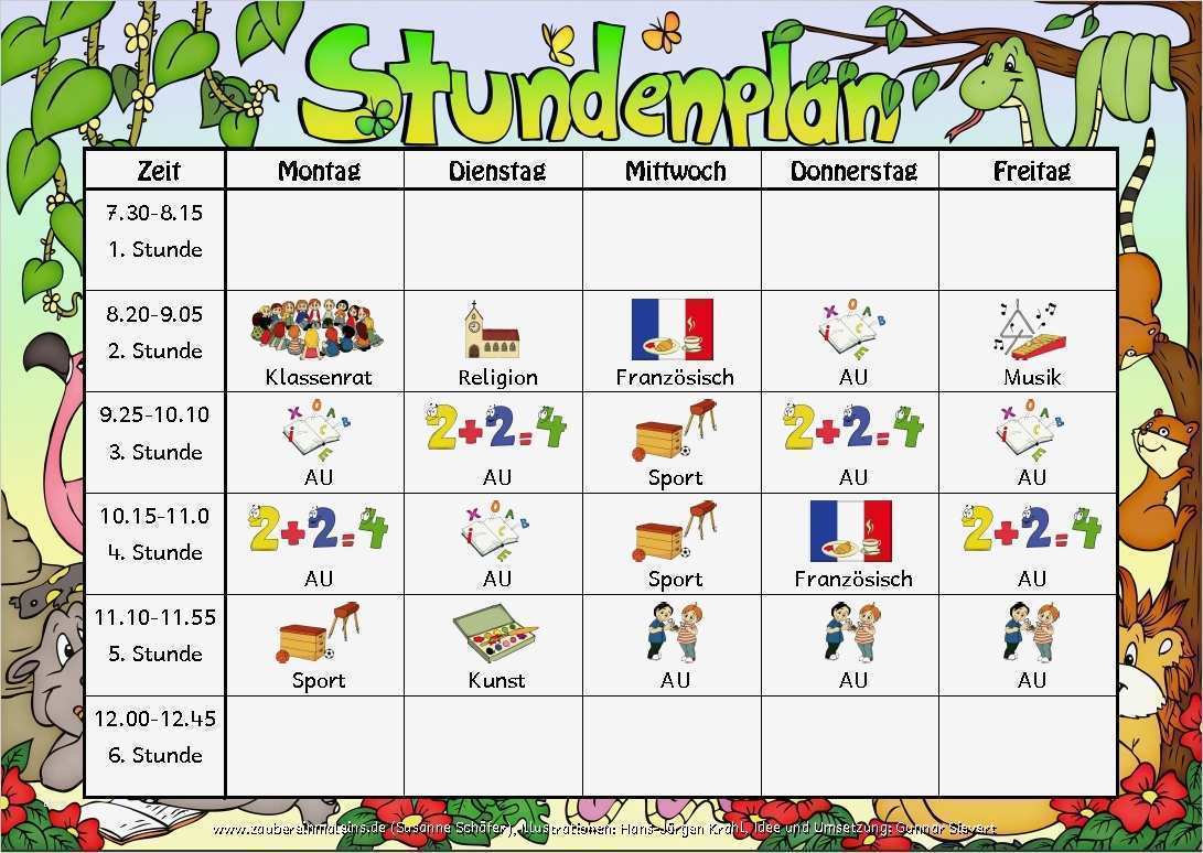 Stundenplan Vorlage Grundschule Angenehm Schurhammerschule Glottertal Stundenplan