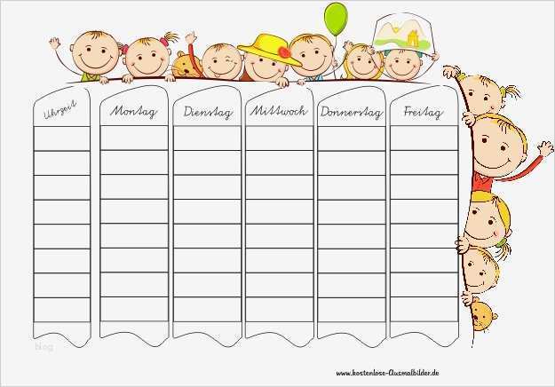 Stundenplan Vorlage Grundschule Cool Stundenplan Kinder Schule Ausmalen