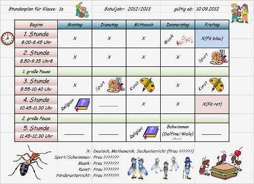 Stundenplan Vorlage Grundschule Wunderbar Stundenplan Seistandhaft