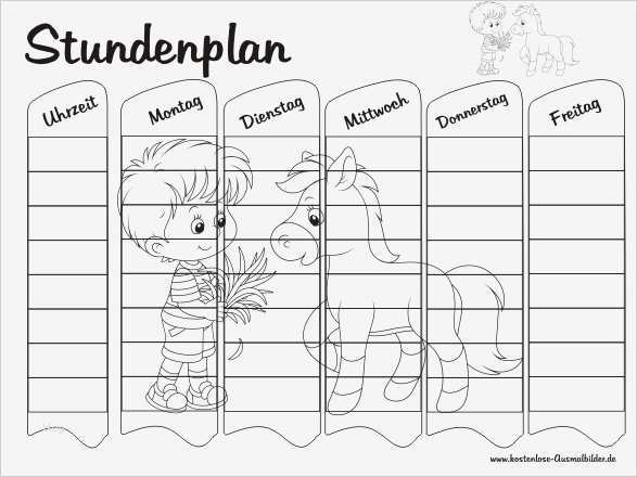 Stundenplan Vorlage Mit Uhrzeit Beste Stundenplan Zum Ausmalen Schule Ausmalen