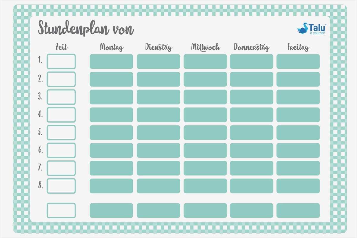 Stundenplan Vorlage Pdf Inspiration Stundenplan Zum Ausdrucken Kostenlose Pdf Vorlage Talu