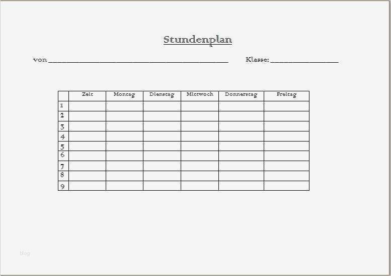 Stundenplan Vorlage Word Einzigartig Preview