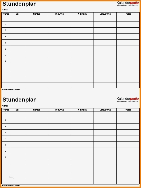Stundenplan Vorlage Word Gut 9 Stundenplan Vorlage
