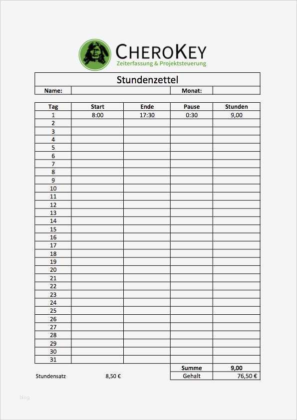 Stundenrapport Vorlage Best Of Kostenlose Excel Vorlagen Zeiterfassung Und Projektsteuerung