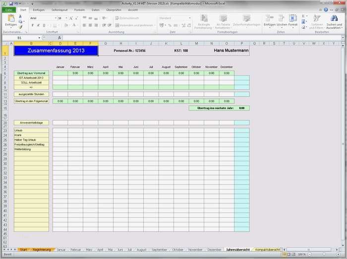 Stundenrapport Vorlage Erstaunlich Activity Report Arbeitszeiterfassung Download