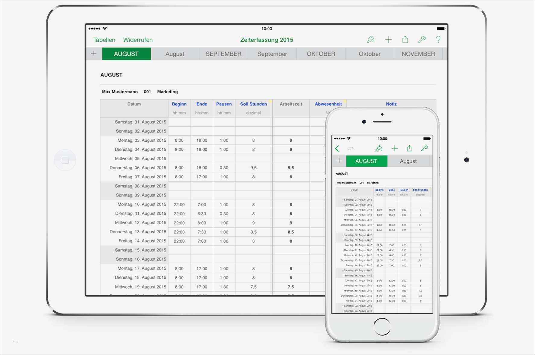 Stundenrapport Vorlage Süß Numbers Vorlage Arbeitszeit Zeiterfassung 2015