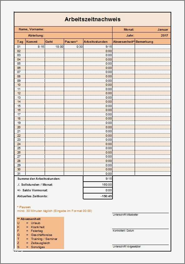 Stundenzettel Vorlage 2017 Pdf Best Of Gemütlich Xls Stundenzettel Vorlage Fotos