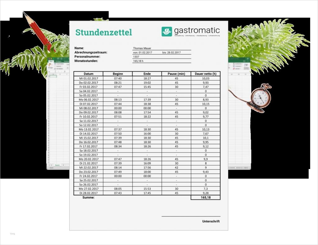 22 Cool Stundenzettel Vorlage Bilder 1 Stundenzettel Vorlage Inspiration Die Stundenzettel Vorlage Von Gastromatic