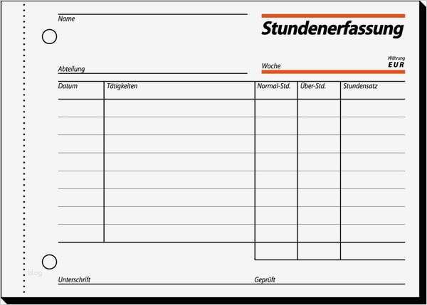 Stundenzettel Vorlage Minijob Einzigartig Sigel St615 Stundenerfassung
