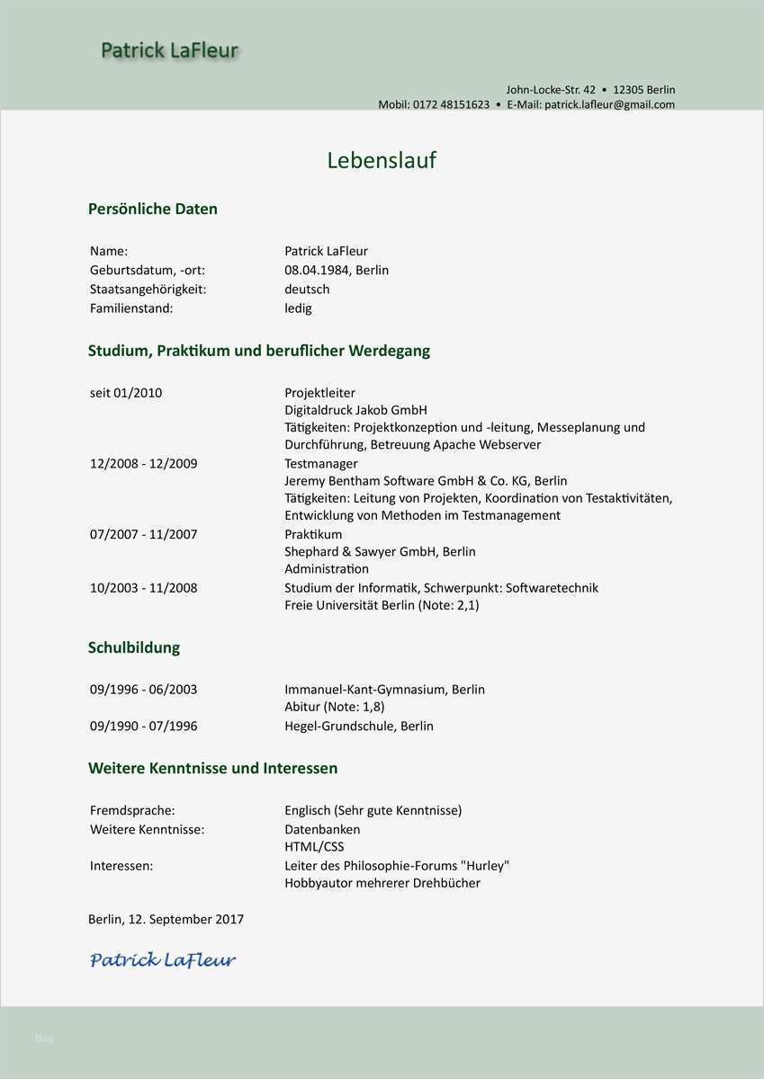 Sucht Lebenslauf Vorlage Angenehm Lebenslauf Muster