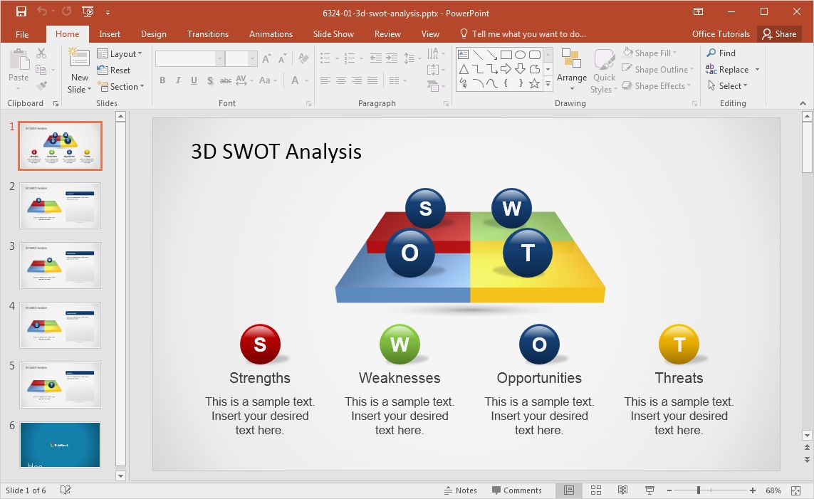 Swot Analyse Vorlage Ppt Kostenlos Neu 3d Swot Powerpoint Vorlage
