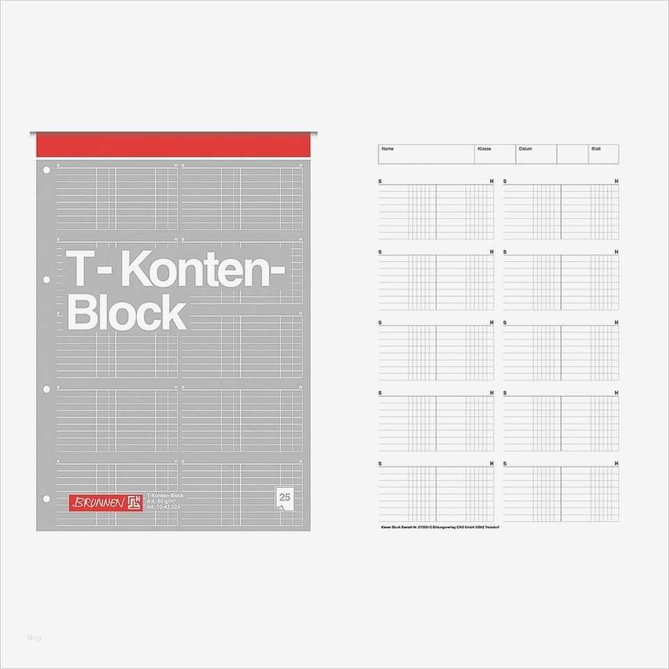 T Konten Eröffnungsbilanz Vorlage Hübsch Brunnen T Konten Block Online Kaufen