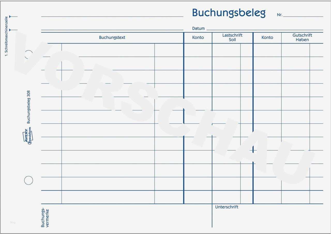 T Konten Vorlage Word Hübsch Buchungsbeleg 308 Avery Zweckform