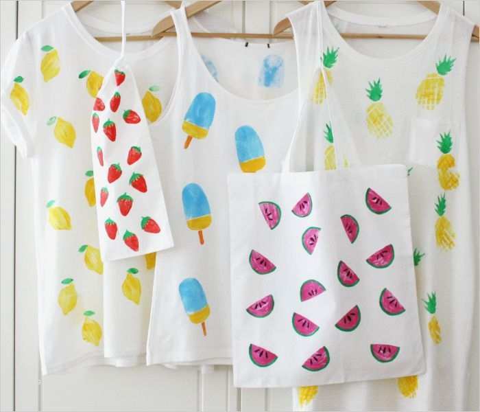 T Shirts Bemalen Vorlagen Erstaunlich Diy Anleitung Stoff Bedrucken Mit Stempeln Aus Kartoffeln