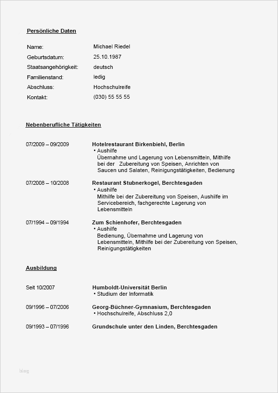 Tabellarischer Lebenslauf Schüler Vorlage Großartig Muster Lebenslauf Word Muster Lebenslauf Schüler