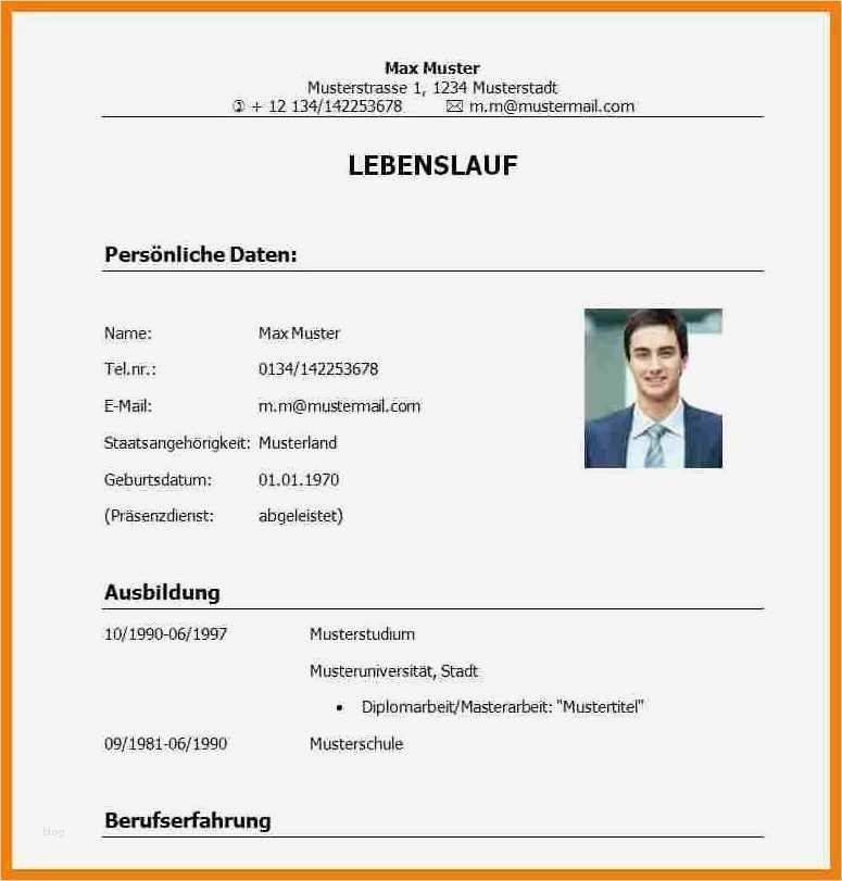 Tabellarischer Lebenslauf Uni Vorlage Fabelhaft 5 Tabellarischer Lebenslauf Uni