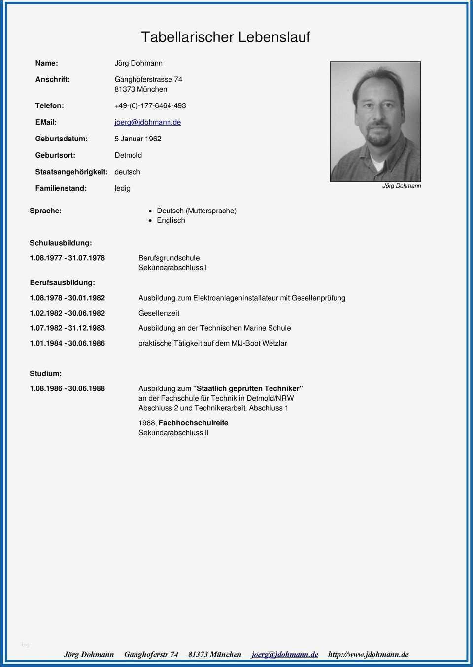 Tabellarischer Lebenslauf Vorlage Gut Tabellarischer Lebenslauf Pdf