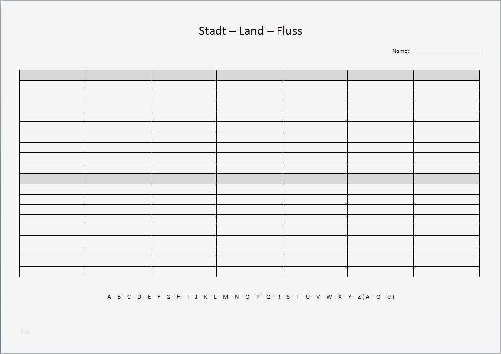 Tabelle Vorlage Download Angenehm Stadt Land Fluss Vorlage Xobbu