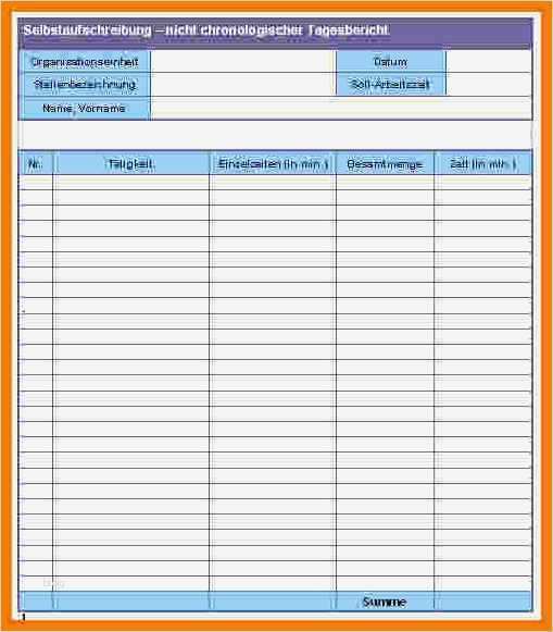 Tagesbericht Vorlage Erstaunlich 6 Tagesbericht Vorlage