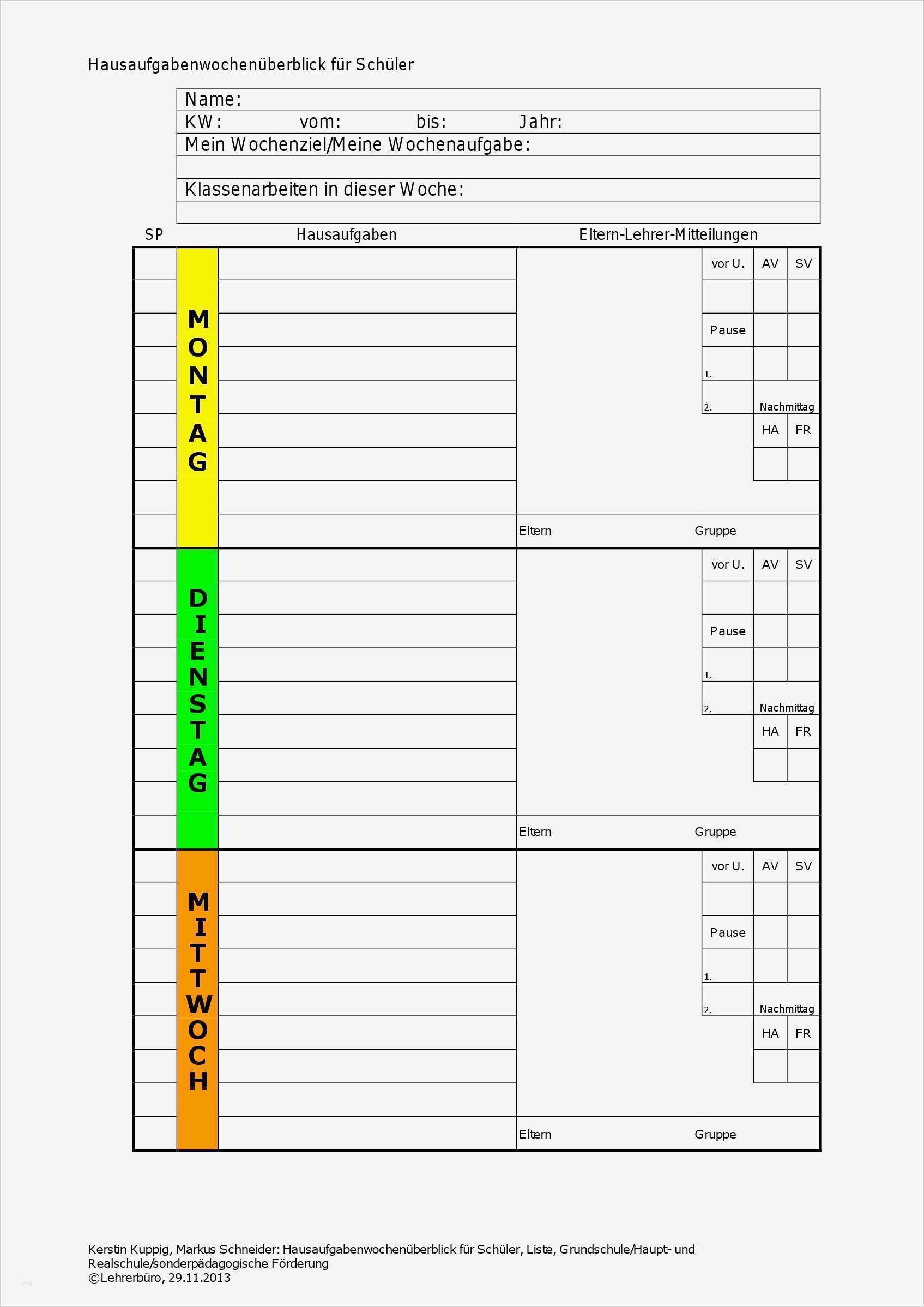 Tagesplan Vorlage Grundschule Genial Unterricht · Arbeitshilfen · Sekundarstufe I · Lehrerbüro