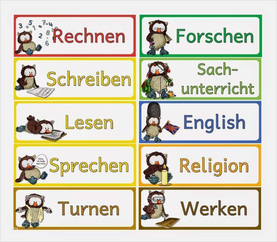 Tagesplan Vorlage Grundschule Gut Krabbelwiese Im Ruhemodus Egon Eule Fächerschilder