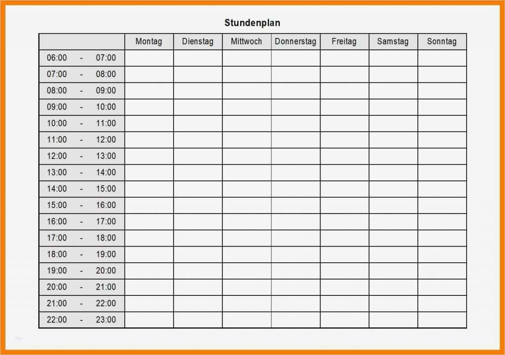 Tagesplan Vorlage Grundschule Neu 20 Wochenplan Vorlage