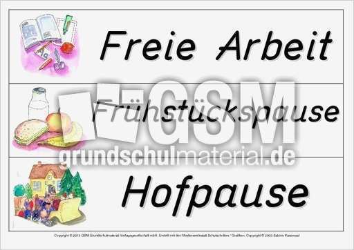 Tagesplan Vorlage Grundschule Schön Tagesplan Fächer Arbeitsformen 7 Tagesplan Fächer