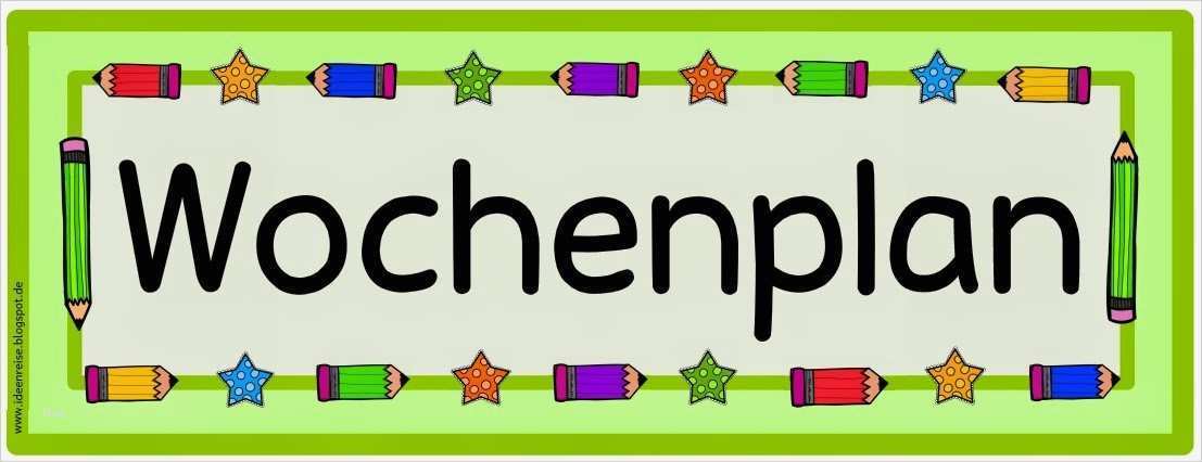Tagesplan Vorlage Grundschule Wunderbar Ideenreise Signalkarten Für Den Wochenplan