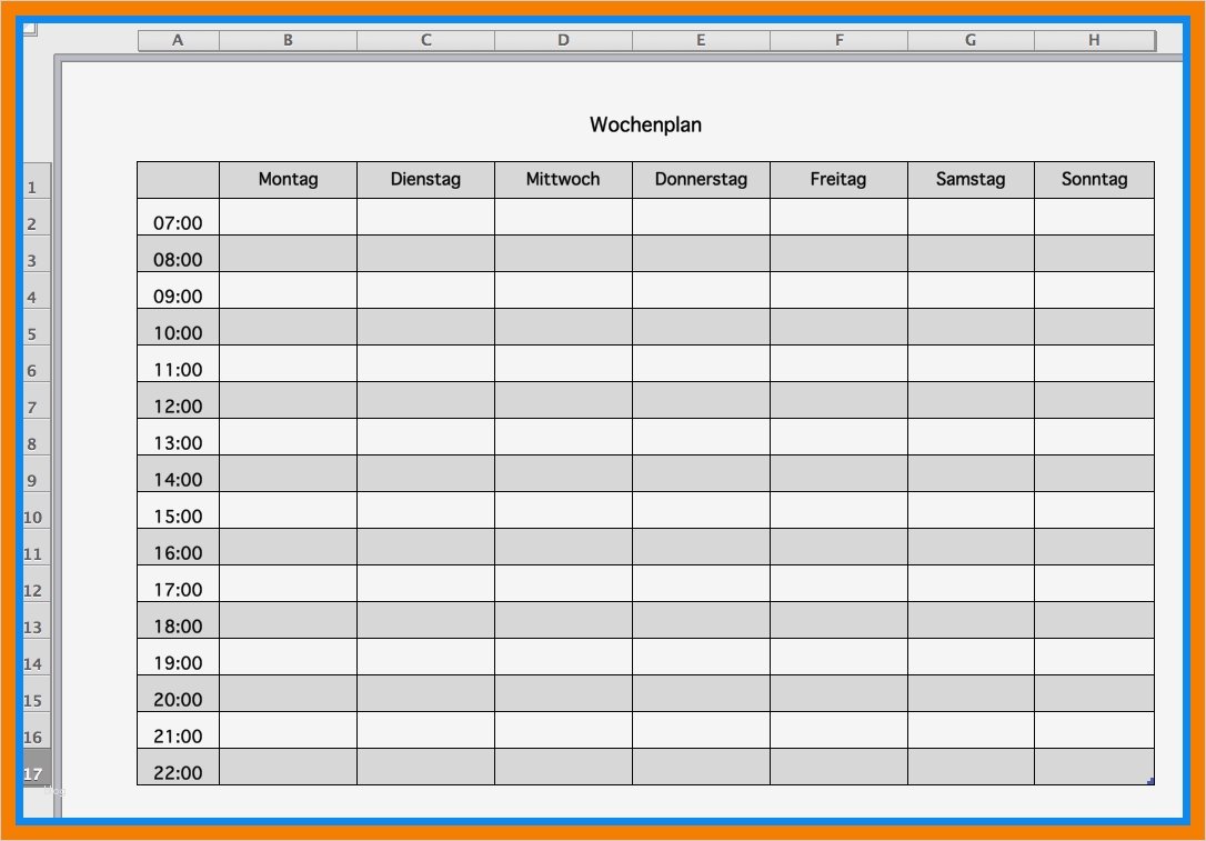 Tagesplaner Vorlage Kostenlos Schönste 8 Wochenarbeitsplan Vorlage