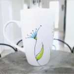 Tassen Bemalen Vorlagen Erstaunlich Kaffee Tee Tasse Mit Wildblumen Feld Blumen Krug Hand Bemalt