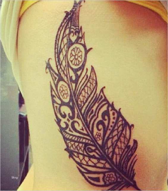 Tattoo Feder Vorlage Elegant Tatouage Grande Plume Tribale Hanche
