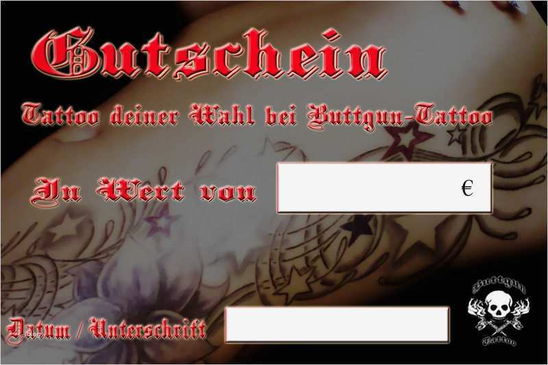 Tattoo Gutschein Vorlage Erstaunlich buttgun Tattoo