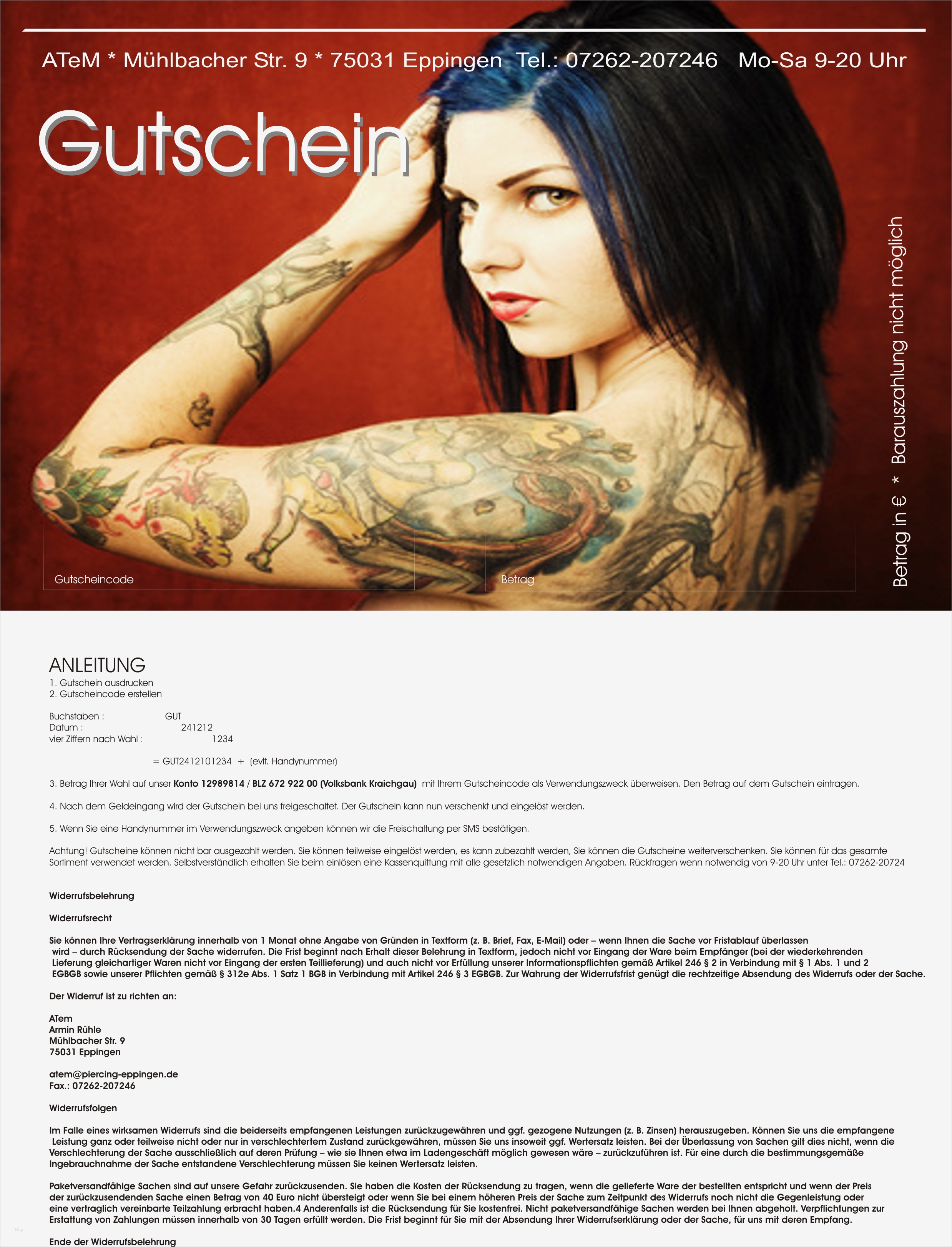 Tattoo Gutschein Vorlage Erstaunlich Download Gutscheine