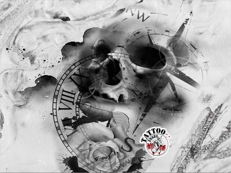 Tattoo Uhrwerk Vorlagen Elegant Kompass Uhr Skull Tattoo Tattoos Pinterest