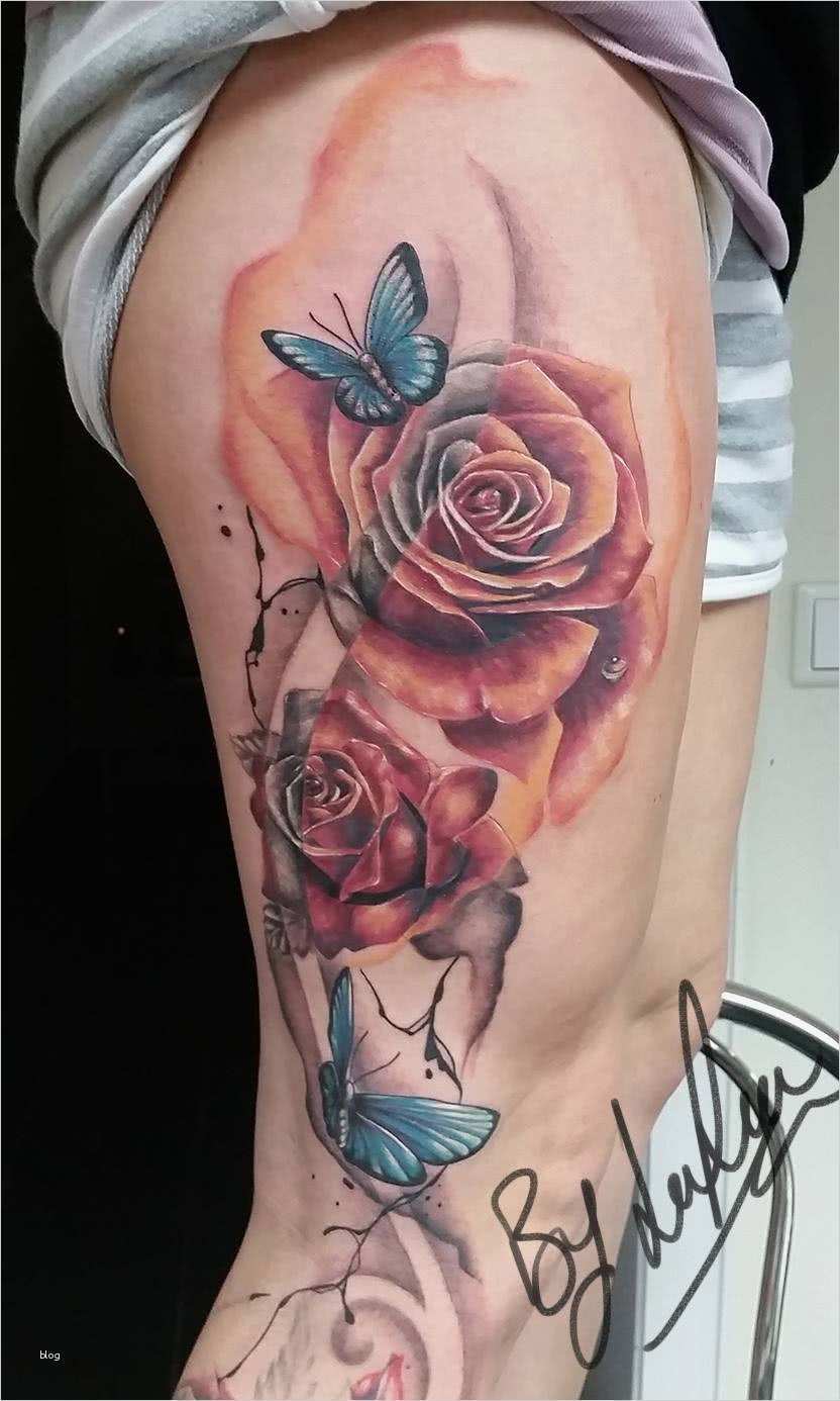 Tattoo Vorlagen Einzigartig Tattoo Blumen Und Schmetterlinge Auf Dem Oberschenkel