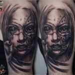 Tattoo Vorlagen Frauen Erstaunlich Tattoovorlage Realistisches Frauen Zombie Gesicht