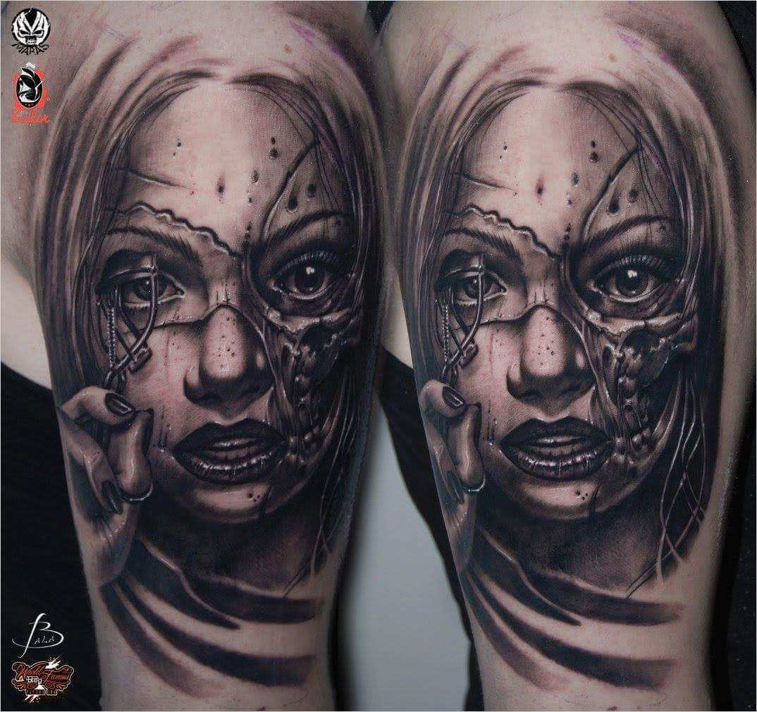 Tattoo Vorlagen Frauen Wunderbar Tattoovorlage Realistisches Frauen Zombie Gesicht