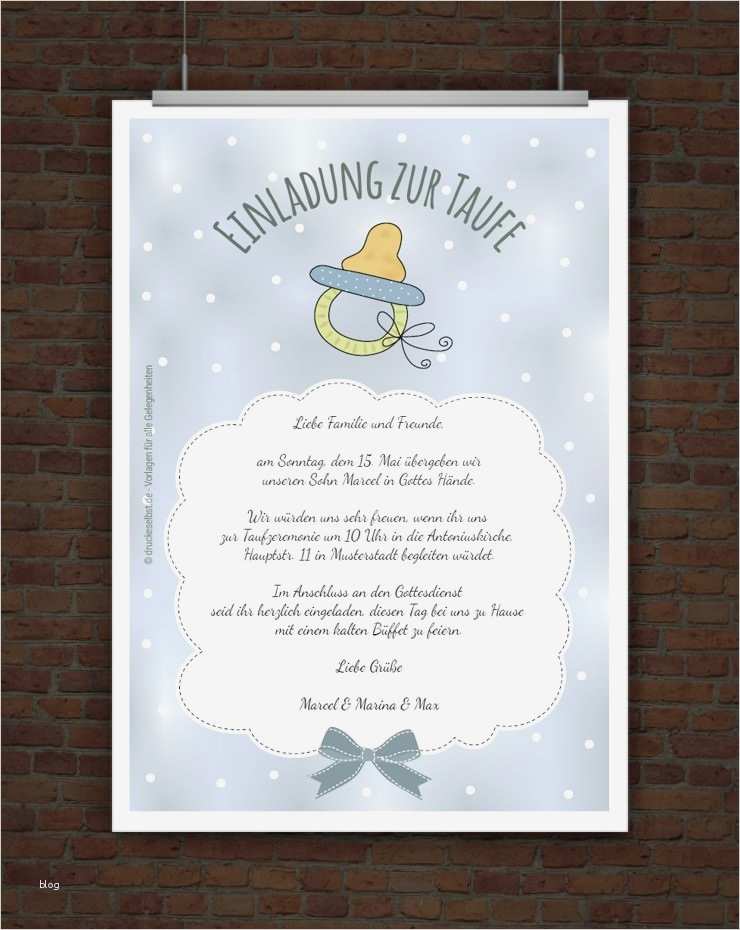 Taufe Einladung Vorlage Erstaunlich Einladungskarten Taufe Kostenlos – thegirlsroom