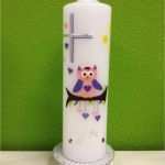 Taufkerze Eule Vorlage Fabelhaft Sibylle S Kerzenlädchen Taufkerze Eule Auf ast